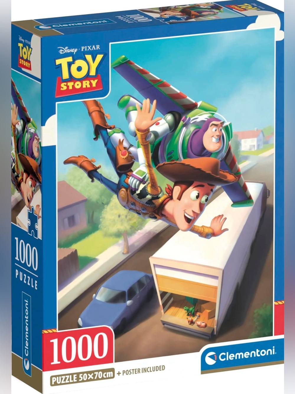 Disney Toy Story 1000-Piece Puzzle Featuring Woody & Buzz in Blue, Green, Purple